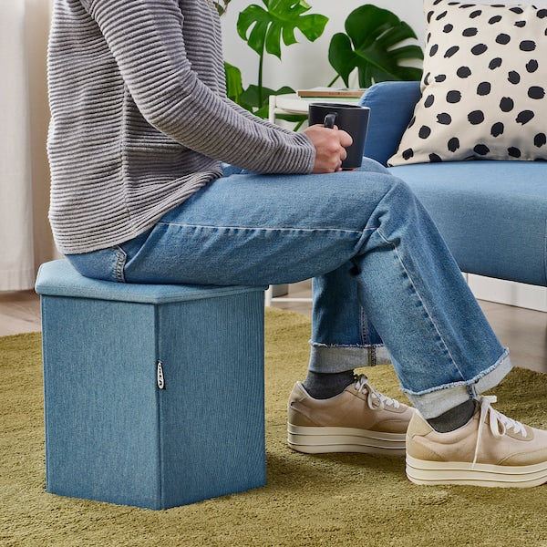 KJUGE - Pouf with storage, Knisa deep blue