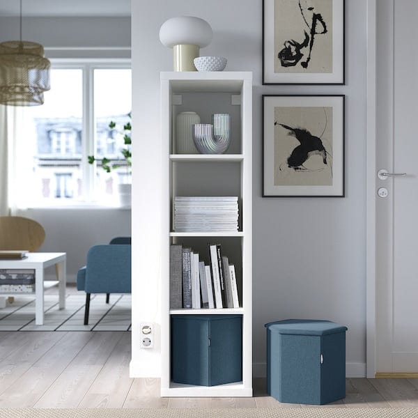 Ikea KJUGE - Pouf with storage, Knisa deep blue