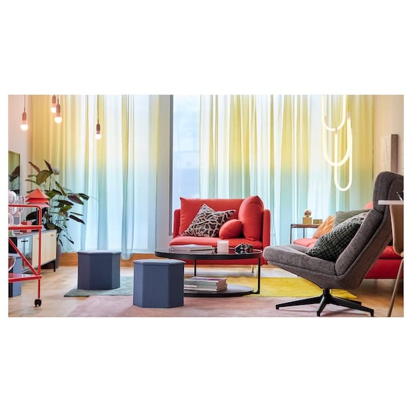 Ikea KJUGE - Pouf with storage, Knisa deep blue