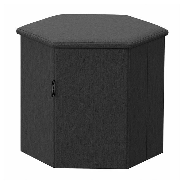 KJUGE - Ottoman with storage, Knisa dark grey