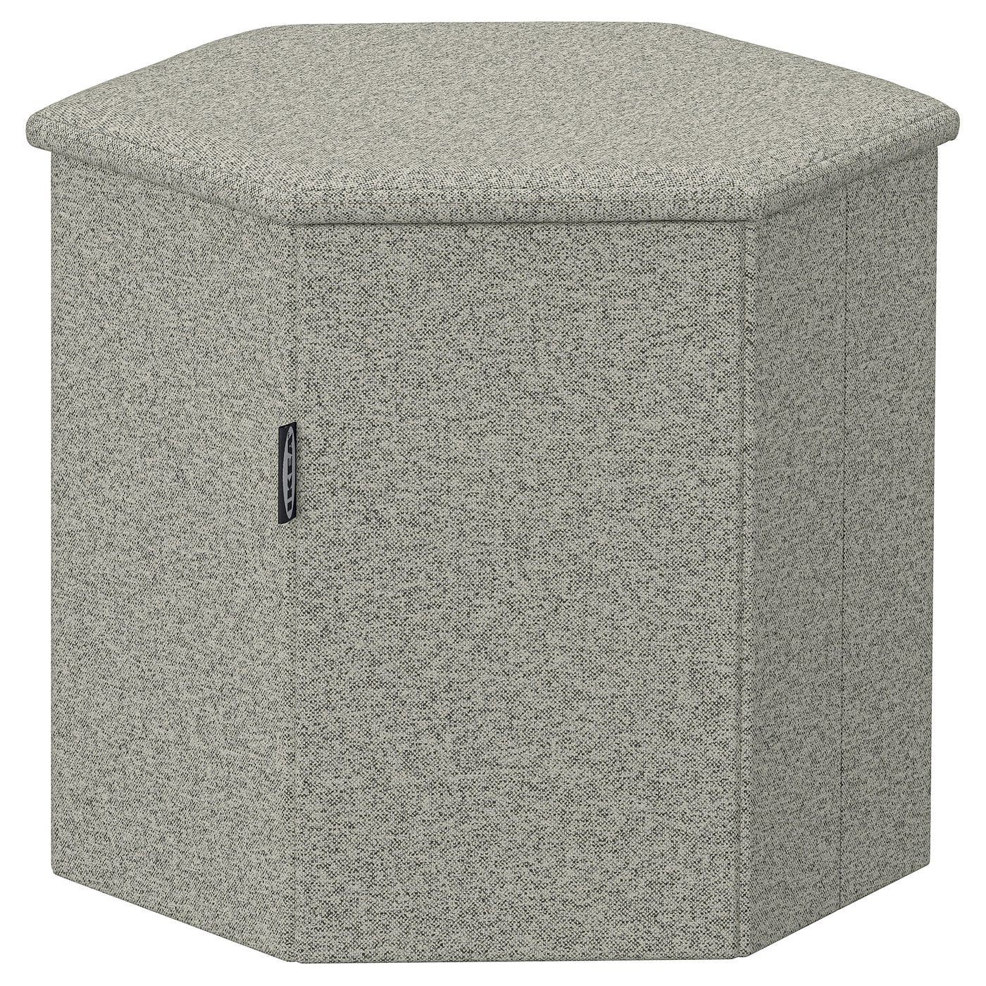 KJUGE pouffe with storage, Öreryd grey-beige, 38 cm