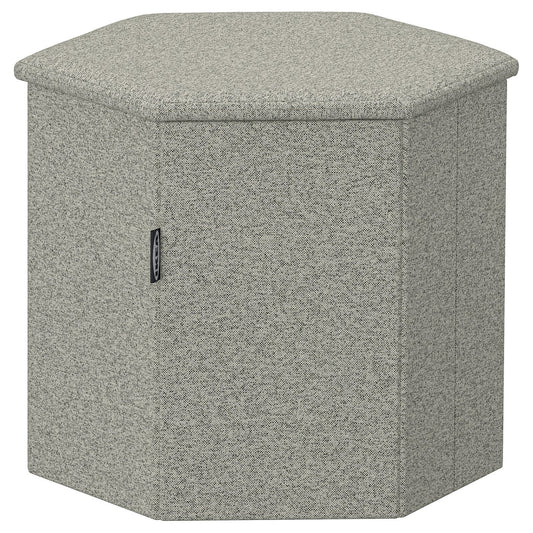 KJUGE pouffe with storage, Öreryd grey-beige, 38 cm
