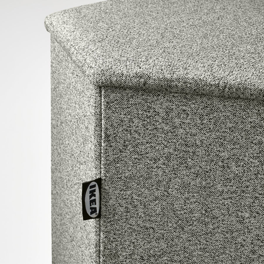 KJUGE pouffe with storage, Öreryd grey-beige, 38 cm