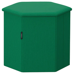 KJUGE pouffe with storage, Vissle deep green, 38 cm