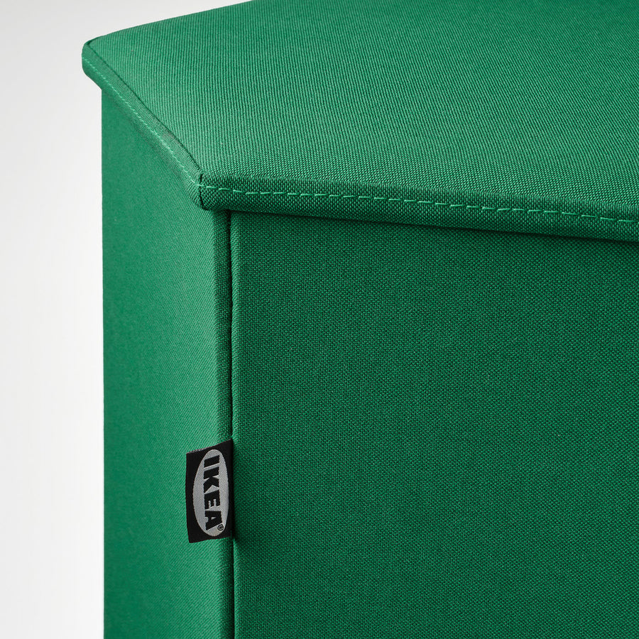 KJUGE pouffe with storage, Vissle deep green, 38 cm