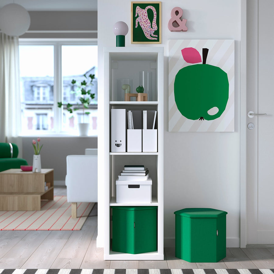 KJUGE pouffe with storage, Vissle deep green, 38 cm