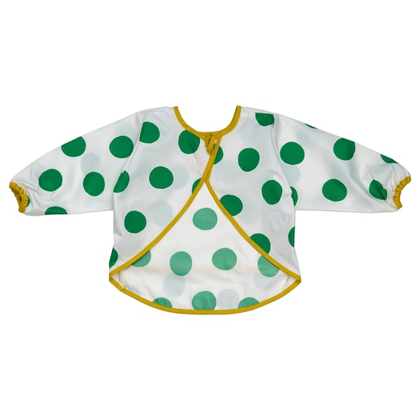 KLADDIG bib, white/green, 38x30 cm
