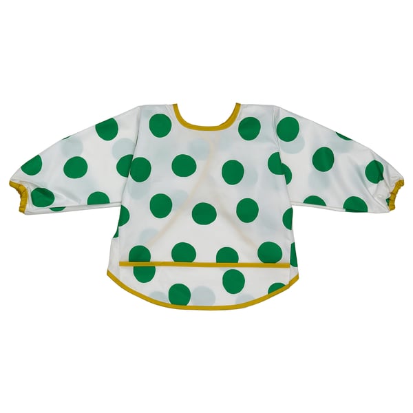 KLADDIG bib, white/green, 38x30 cm