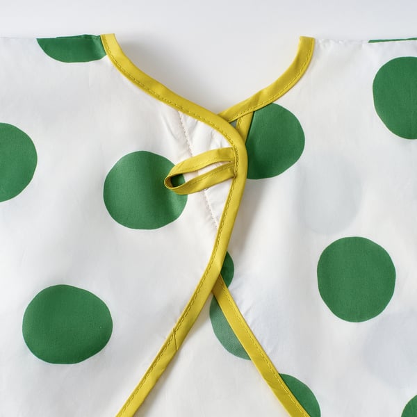 KLADDIG bib, white/green, 38x30 cm