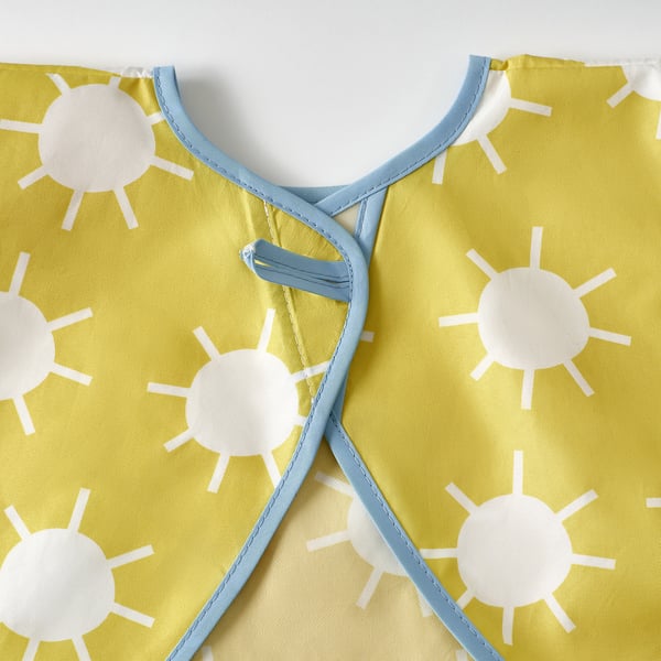 KLADDIG bib, yellow/white, 38x30 cm