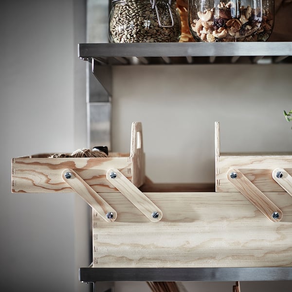 KLÄMMEMACKA desk organiser, natural plywood, 35x22x26 cm