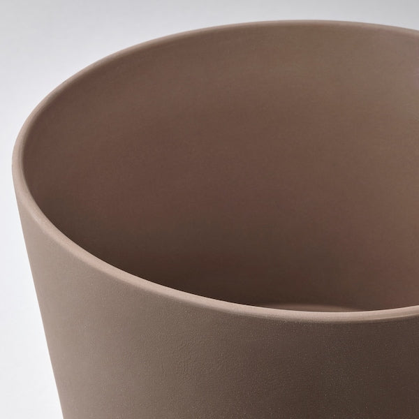 KLARBÄR - Flowerpot with saucer, indoor/outdoor brown, 24 cm