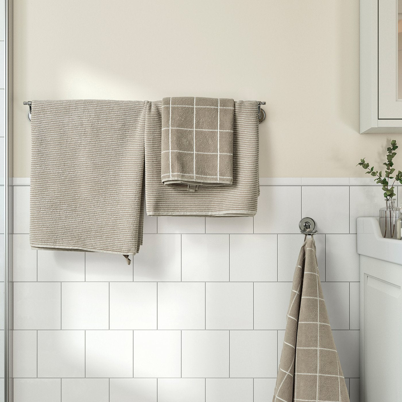 KLASESPIREA towel, set of 4, beige, 50x100/70x140 cm