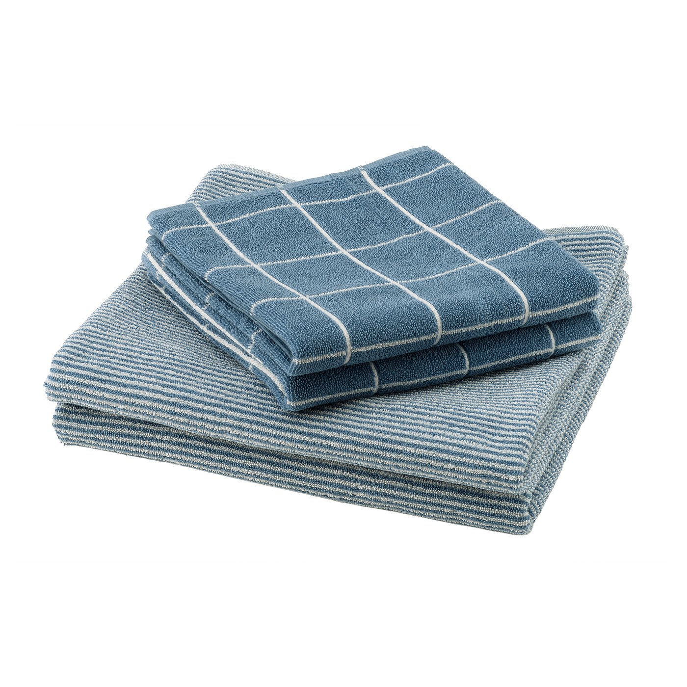 KLASESPIREA towel, set of 4, blue, 50x100/70x140 cm