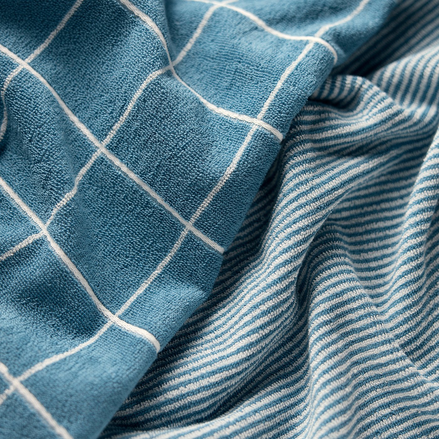 KLASESPIREA towel, set of 4, blue, 50x100/70x140 cm
