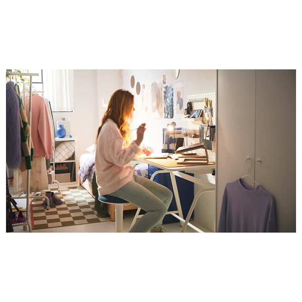 KLASSRUM rug, flatwoven, white/green, 133x195 cm