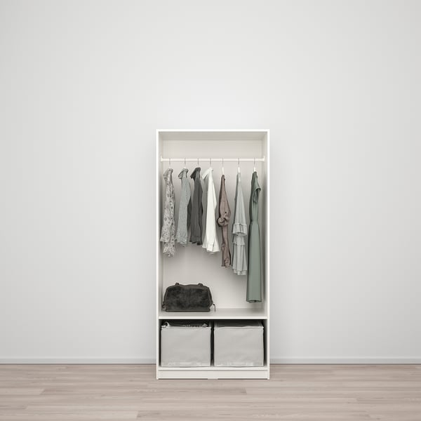 KLEPPSTAD wardrobe with 2 doors, white, 79x176 cm