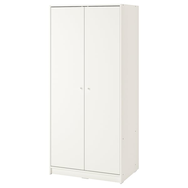KLEPPSTAD wardrobe with 2 doors, white, 79x55x176 cm