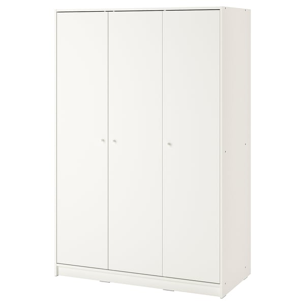 KLEPPSTAD wardrobe with 3 doors, white, 117x55x176 cm