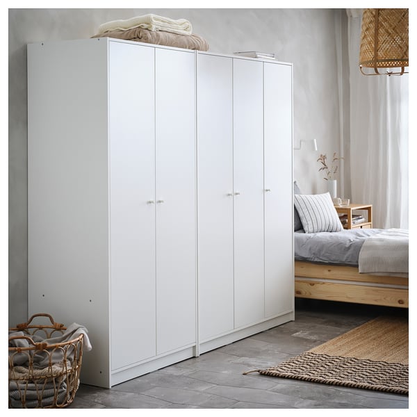 KLEPPSTAD - KLEPPSTAD Wardrobe with 3 doors, white, 117x176 cm