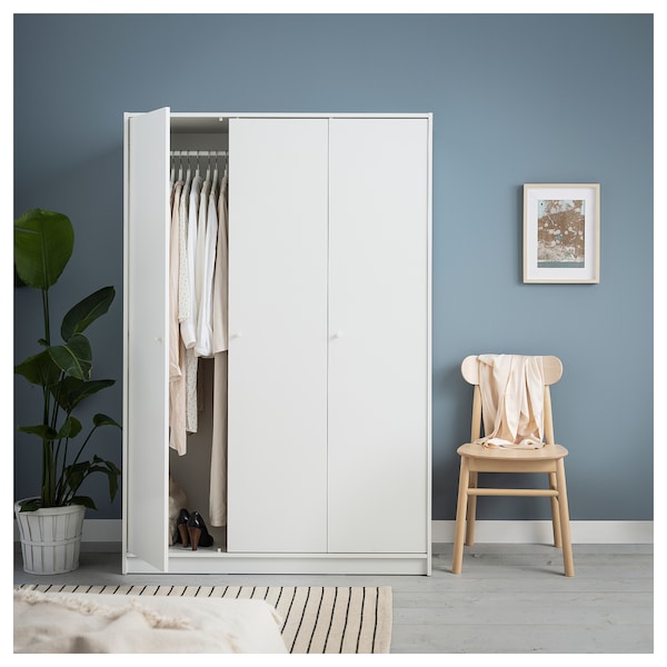 KLEPPSTAD - Wardrobe with 3 doors, white, 117x176 cm