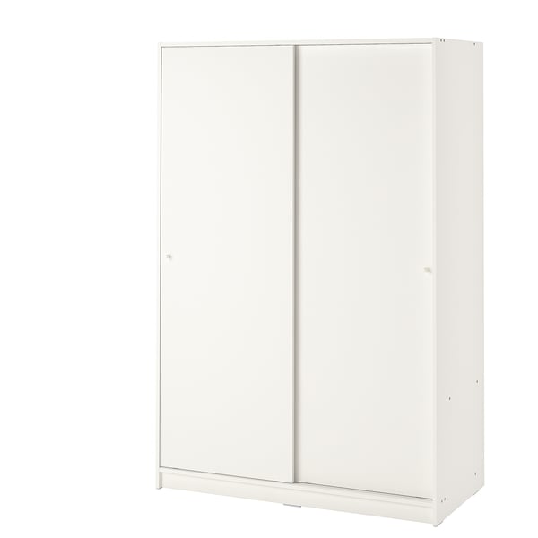 KLEPPSTAD wardrobe with sliding doors, white, 117x55x176 cm
