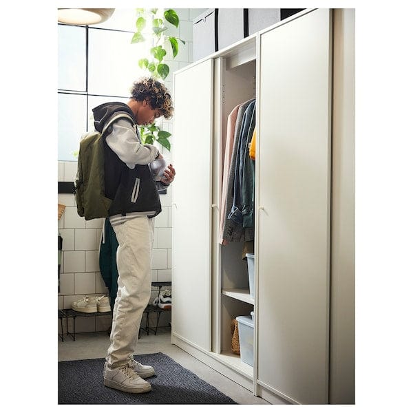 Ikea KLEPPSTAD - Wardrobe with sliding doors, white, 117x176 cm