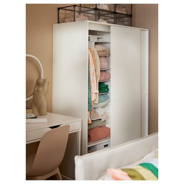 Ikea KLEPPSTAD - Wardrobe with sliding doors, white, 117x176 cm