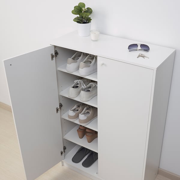 KLEPPSTAD shoe cabinet/storage, white, 80x35x117 cm