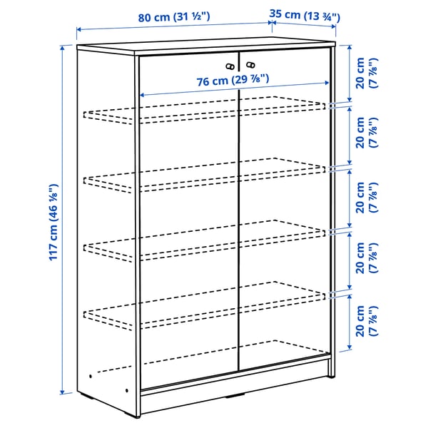 KLEPPSTAD shoe cabinet/storage, white, 80x35x117 cm