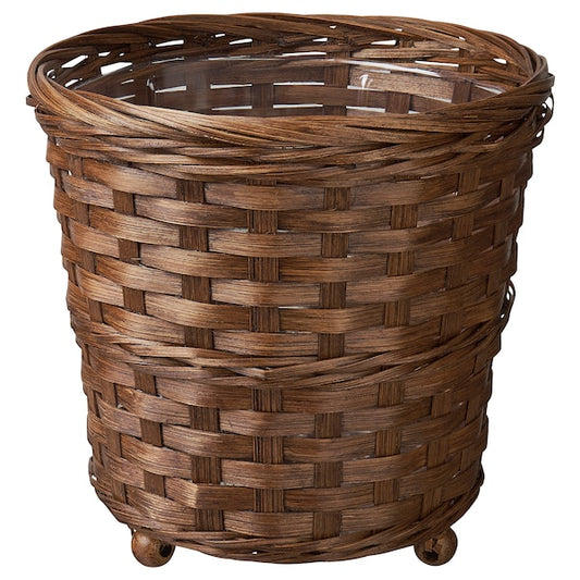 KLIBBAL - Plant pot, brown, 12 cm