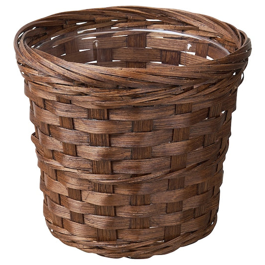 KLIBBAL - Plant pot, brown, 9 cm