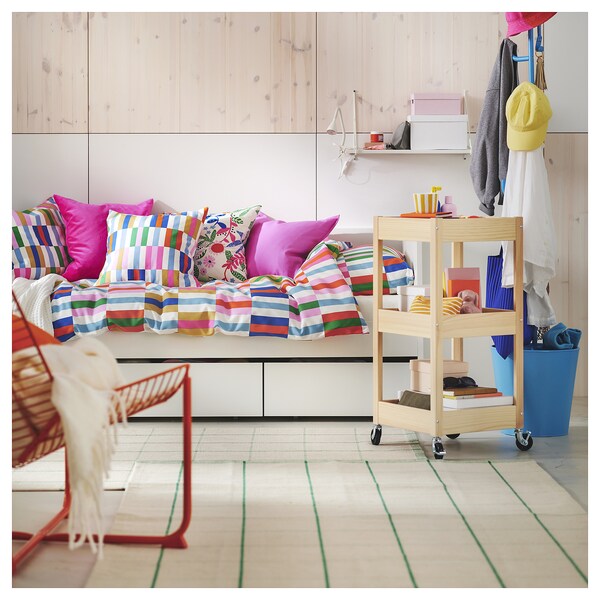 KLIBBKORSÖRT - Duvet cover and pillowcase, multicolour, 150x200/50x80 cm