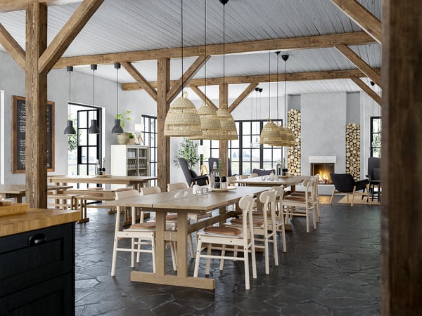 KLIMPFJÄLL - Dining table, grey-brown, 240x95 cm
