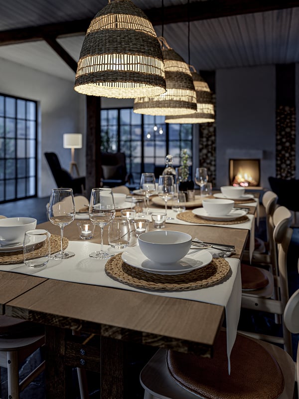 KLIMPFJÄLL - Dining table, grey-brown, 240x95 cm
