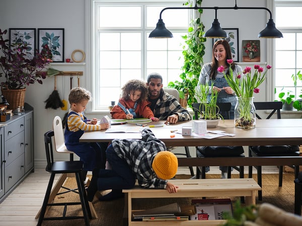 KLIMPFJÄLL - Dining table, grey-brown, 240x95 cm
