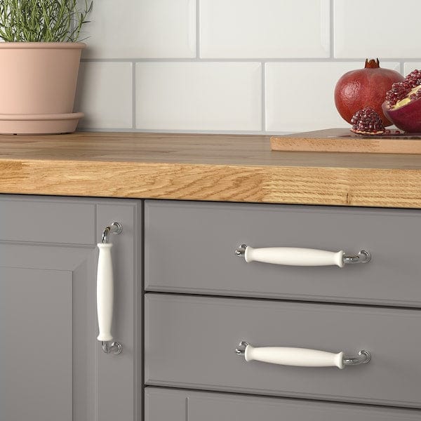Ikea KLINGSTORP - Handle, off-white/chrome-plated, 141 mm