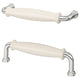 KLINGSTORP handle, off-white/chrome-plated, 5 mm, 2 pack