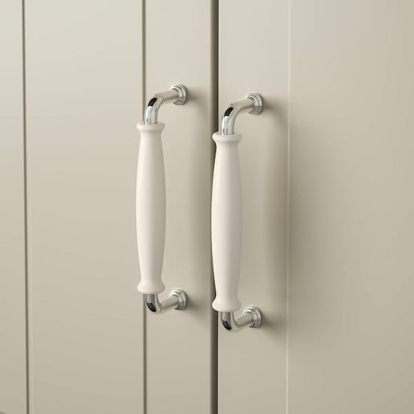 Ikea KLINGSTORP - Handle, off-white/chrome-plated, 141 mm