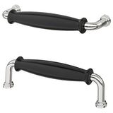 KLINGSTORP handle, black/chrome-plated, 141 mm, 2 pack