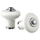 KLINGSTORP knob, off-white/chrome-plated, 5 mm, 2 pack