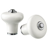 KLINGSTORP knob, off-white/chrome-plated, 30 mm, 2 pack