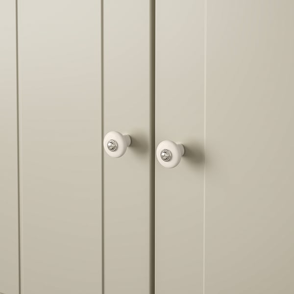 KLINGSTORP knob, off-white/chrome-plated, 5 mm, 2 pack