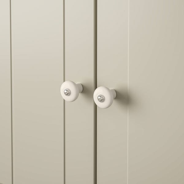 Ikea KLINGSTORP - Knob, off-white/chrome-plated, 30 mm