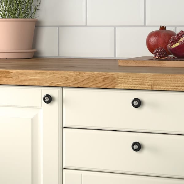 Ikea KLINGSTORP - Knob, black/chrome-plated, 23 mm