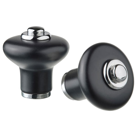 KLINGSTORP - Knob, black/chrome-plated, 23 mm