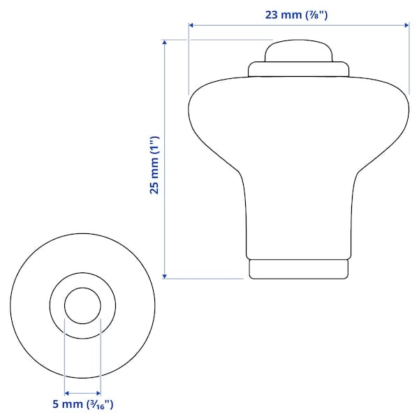 Ikea KLINGSTORP - Knob, black/chrome-plated, 23 mm