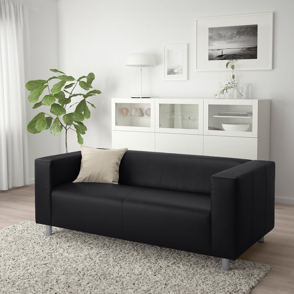 KLIPPAN 2-seat sofa, Bomstad black, 177x66x88 cm