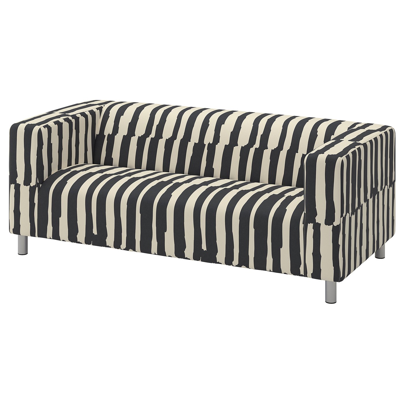 KLIPPAN 2-seat sofa, Grimsmåla black/beige, 180x66x88 cm
