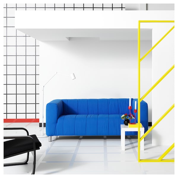 KLIPPAN - 2-seater sofa, Långban bright blue